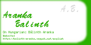 aranka balinth business card