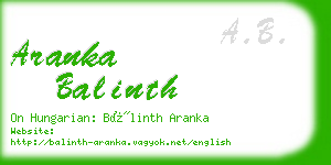 aranka balinth business card